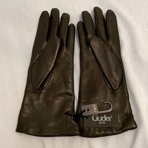 NWT Italian black leather Guder gloves